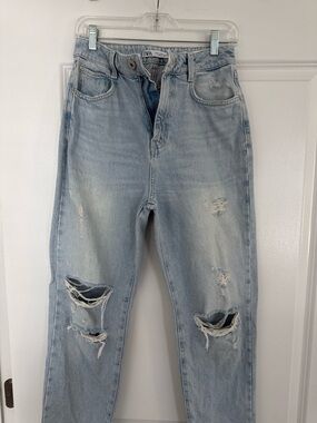 Zara Light Blue Distressed Jeans
